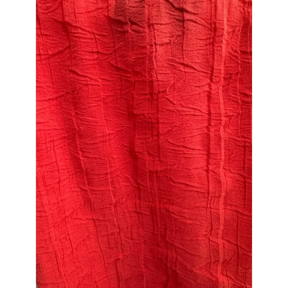 DUE PER DUE Coral Textured Puff-Sleeve Blouse with Waist Tie - Picture 7 of 8